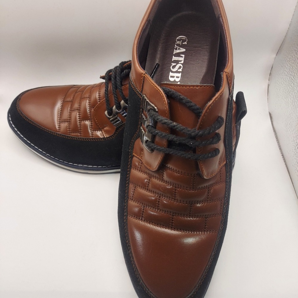 Gatsby Mens Dress Shoes‎ Brown Black Lace Up Comfort Casual Fashion Size 46 (13)